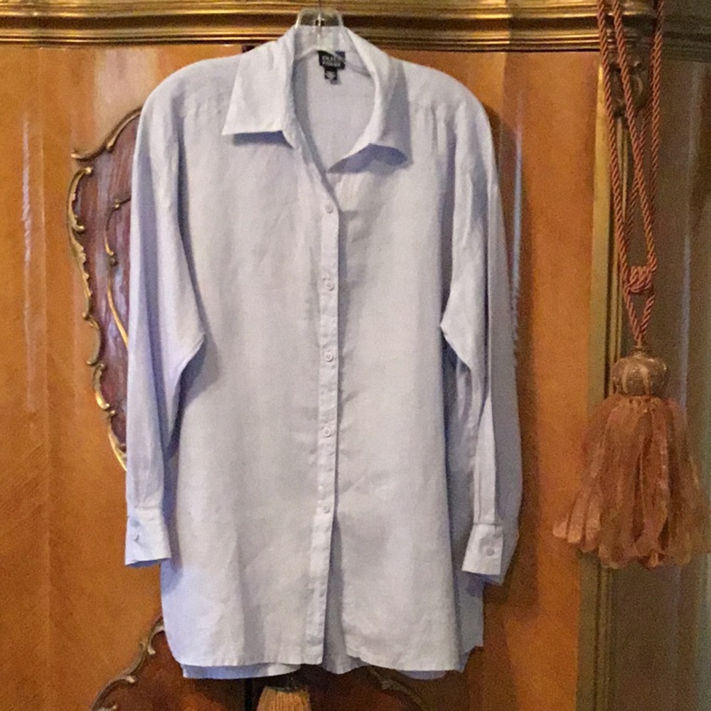 Eileen Fisher Pale Blue Linen Tunic